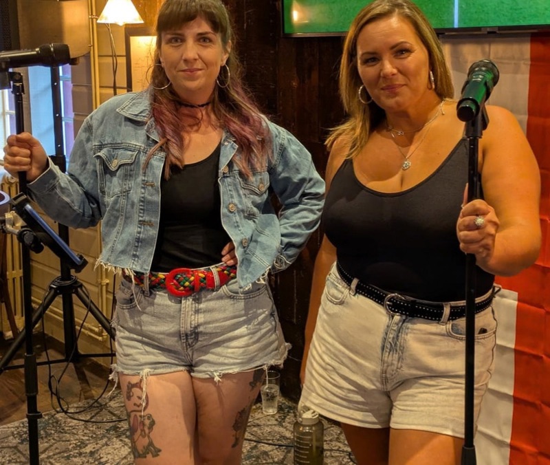 Chelsea and Anne-Marie before a gig