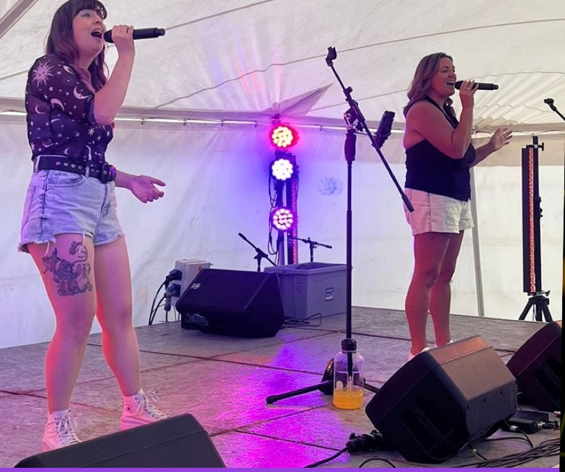 VHS performing in a marquee
